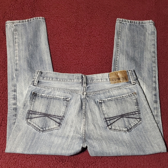 Express Rocco Slim Fit Skinny Leg Jeans Dark BlueWash MenSz33x30(actl.sz36x28.5) - Picture 4 of 12